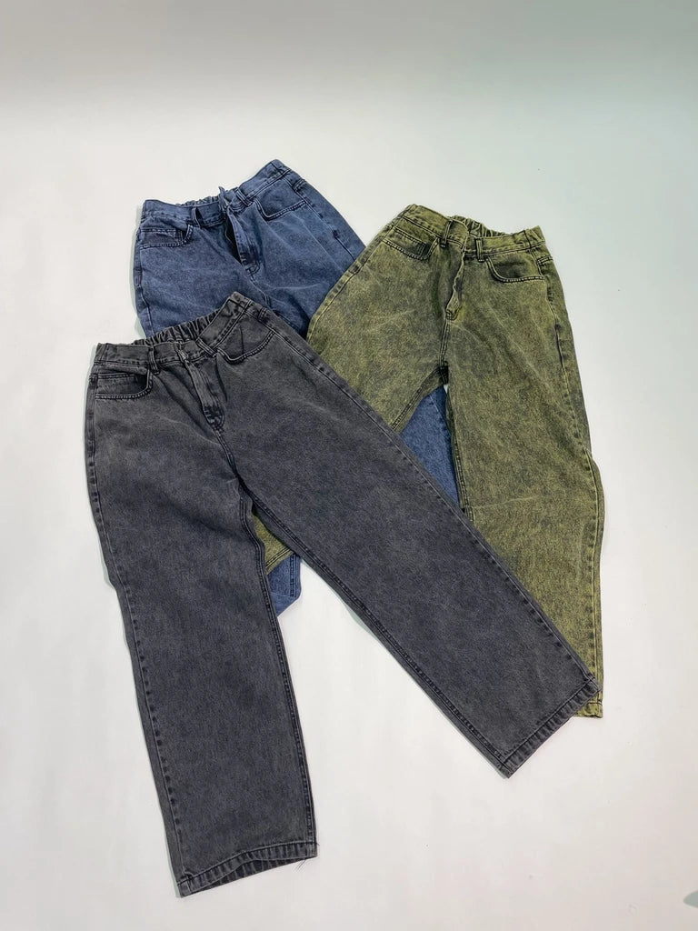現貨｜洗水做舊直筒寬鬆褲 - Unisex