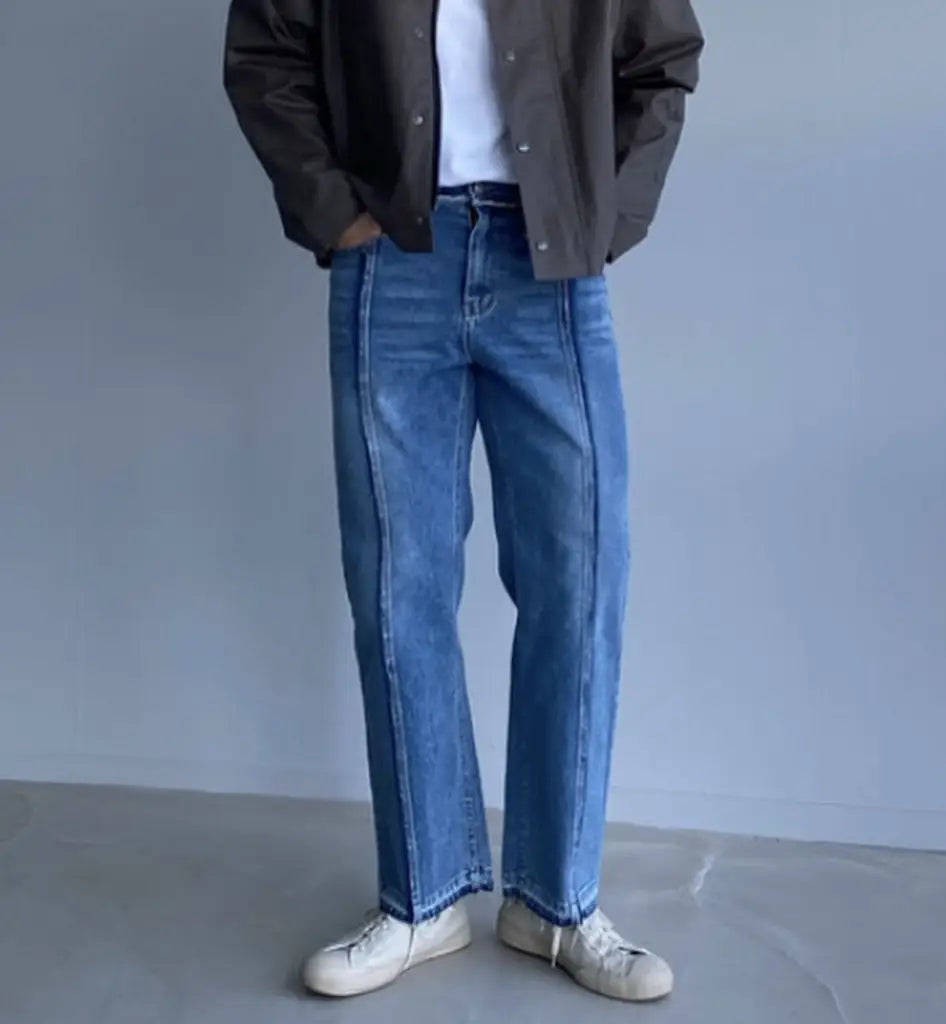 洗水接骨褲腳蘇蘇牛仔褲 - Unisex