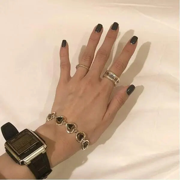 現貨｜Otro Accesorio - Hearts Charm Layered Bracelet
