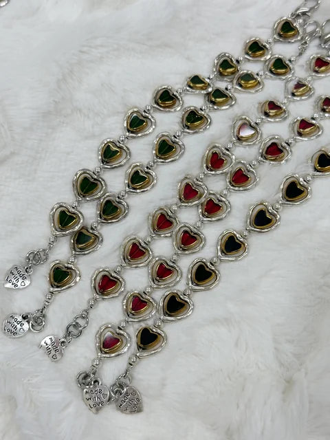 現貨｜Otro Accesorio - Hearts Charm Layered Bracelet