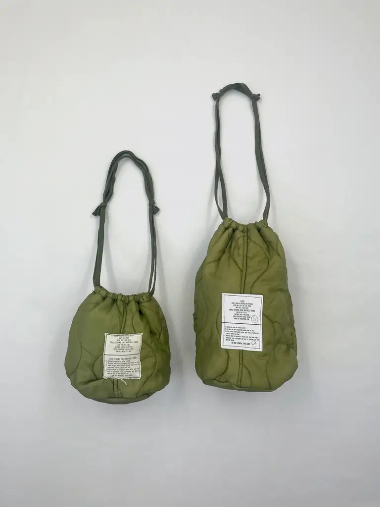 日本 VINTAGE REMADE 古著軍用夾棉再造索索袋