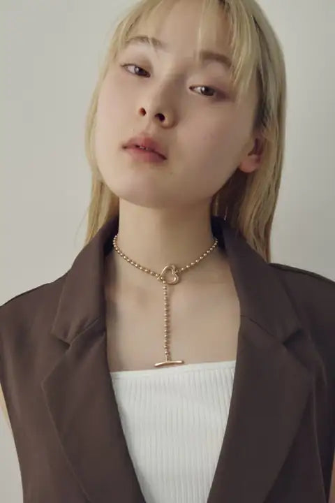 JP Heart Mantel Ball Chain Necklace
