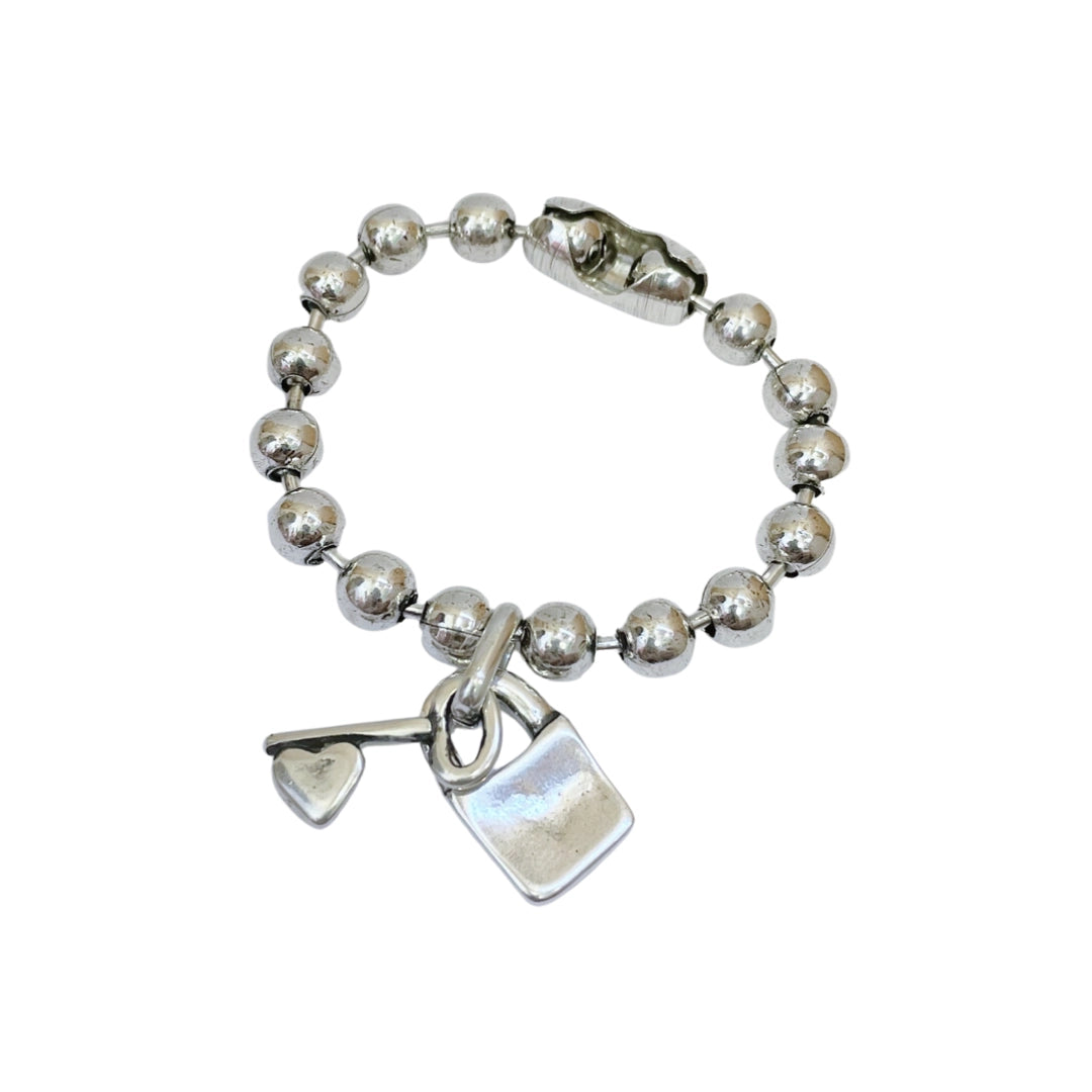 Otro Accesorio - Heart with Chain Lock Bubble Zamak Bracelet