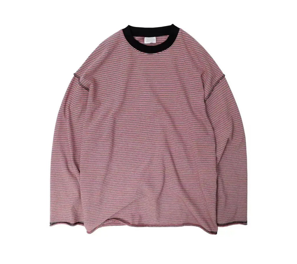 現貨｜韓國製反車線橫間長袖TEE - UNISEX
