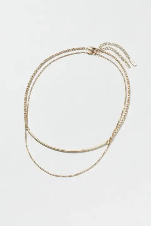 JP Arch Bar x Flat Chain Necklace