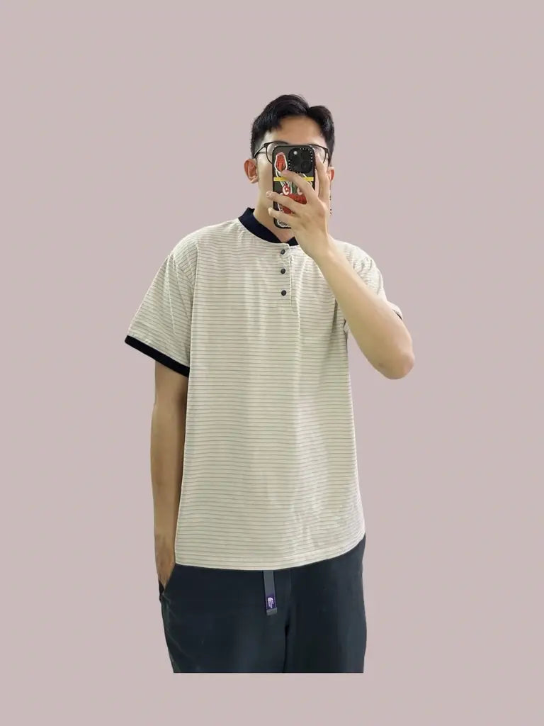 亨利領橫紋Tee