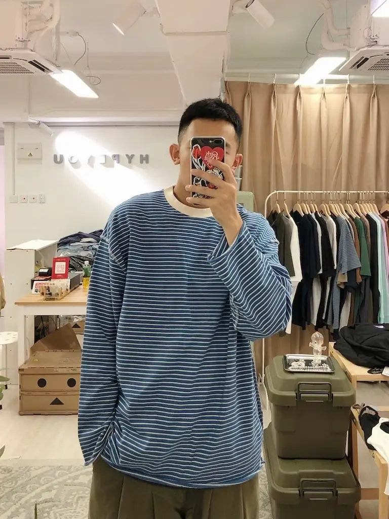 現貨｜韓國製反車線橫間長袖TEE - UNISEX