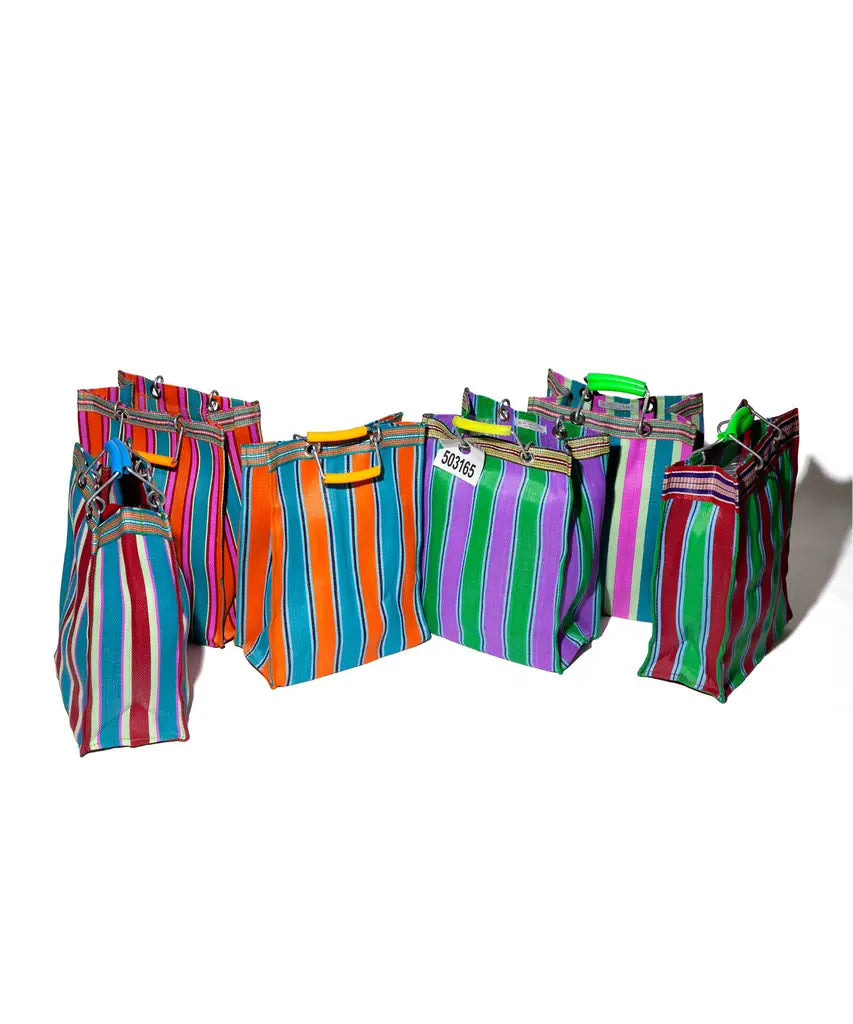 日本雜貨店/ RECYCLED PLASTIC STRIPE BAG