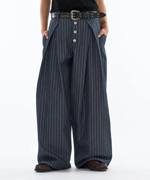 日本WFE CROSS TUCK BAGGY PANTS
