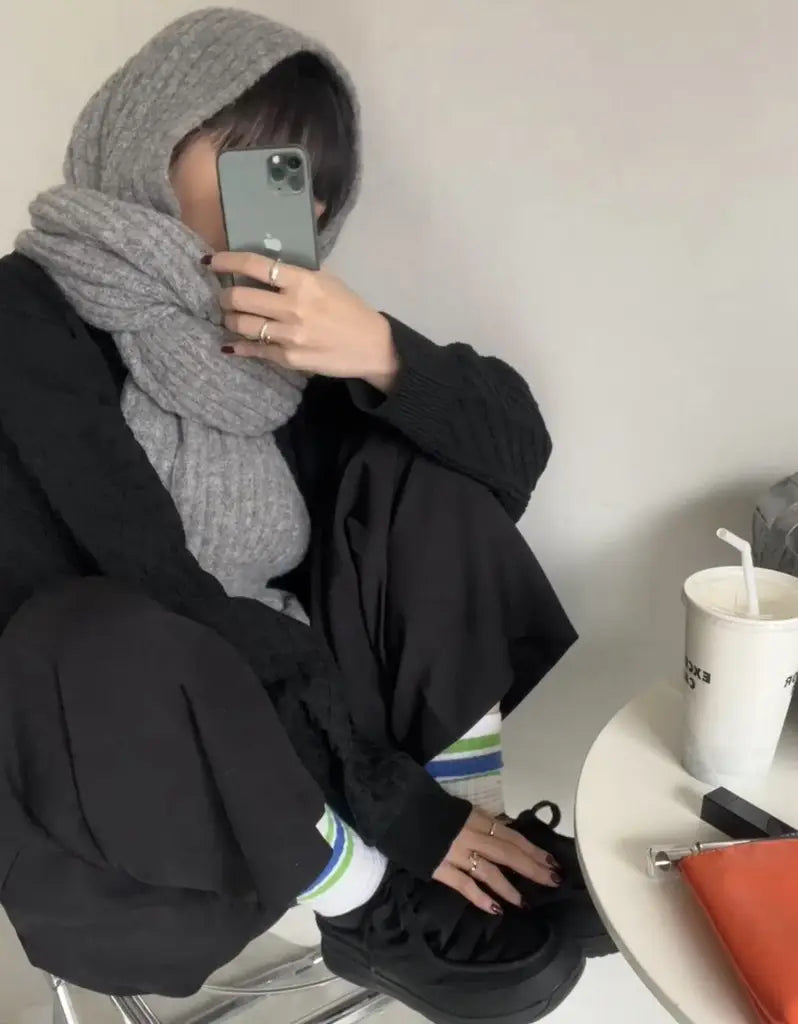 日本超美純色頸巾