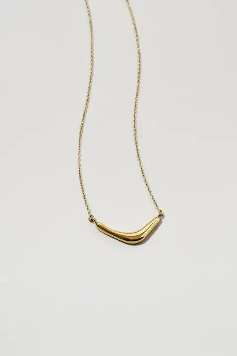 JP Nuance Crescent Stainless Steel Necklace